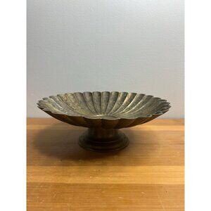 Sarna Brass India Footed Etched Trinket Dish Anthropology Vibe Boho Beauty